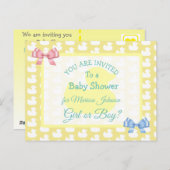 Invitation à la douche pour bébé en caoutchouc jau (Devant / Derrière)