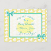 Invitation à la douche pour bébé en caoutchouc jau (Devant)