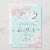 Invitation à la douche pour bébé fille (Devant)