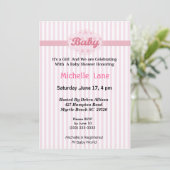 Invitation à la douche pour bébé fille (Debout devant)