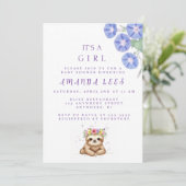 Invitation à la douche pour bébé fille (Debout devant)