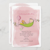 Invitation à la douche pour bébé fille (Devant / Derrière)