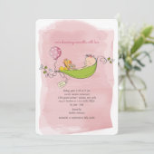 Invitation à la douche pour bébé fille (Debout devant)