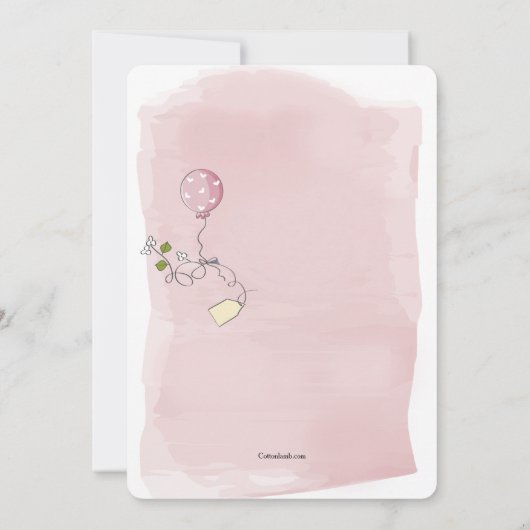 Invitation à la douche pour bébé fille (Dos)