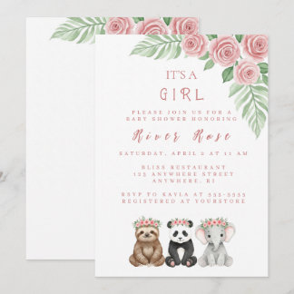 Invitation à la douche pour bébé fille