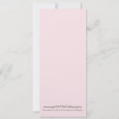 Invitation à la douche pour bébé fille (Dos)