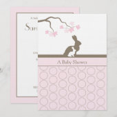 Invitation à la douche pour bébé fille (Devant / Derrière)