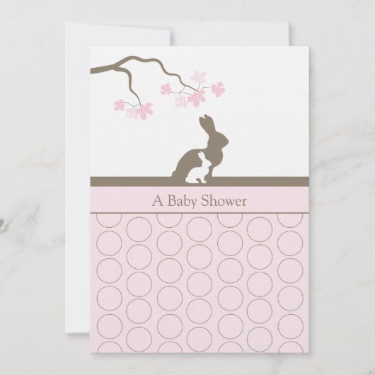 Invitation à la douche pour bébé fille (Devant)