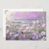 Invitation à la douche pour bébé fille (Devant / Derrière)