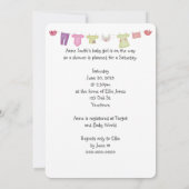 Invitation à la douche pour bébé fille (Dos)