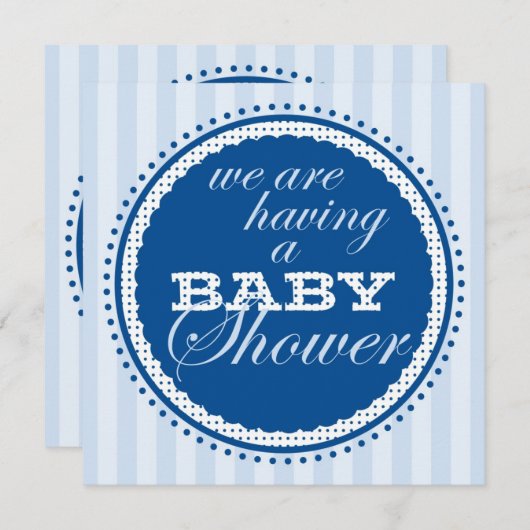 Invitation à la douche pour bébé garçon (Devant / Derrière)