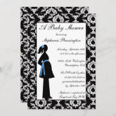 Invitation à la douche pour bébé garçon noir et bl (Devant / Derrière)