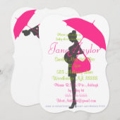 Invitation à la douche pour bébé Magenta Silhouett (Devant / Derrière)