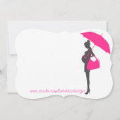 Invitation à la douche pour bébé Magenta Silhouett (Dos)