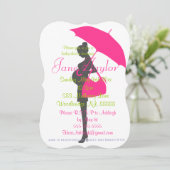 Invitation à la douche pour bébé Magenta Silhouett (Debout devant)