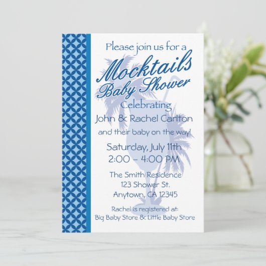 Invitation à la douche pour bébé Mocktail (Debout devant)