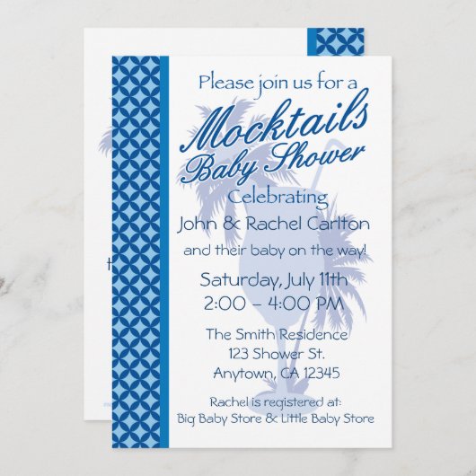 Invitation à la douche pour bébé Mocktail (Devant / Derrière)