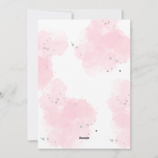 Invitation à la douche pour bébé rose (Dos)