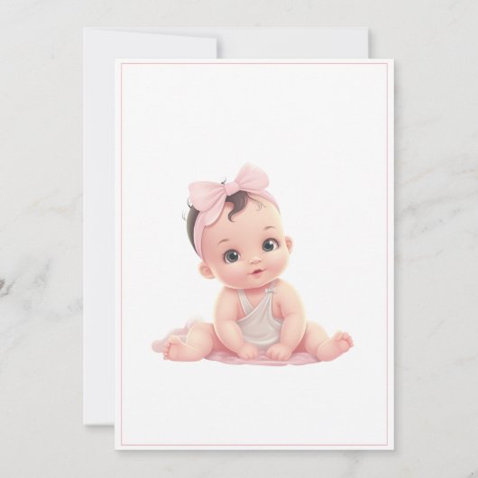 Invitation à la douche pour bébé rose (Dos)