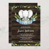 Invitation à la douche pour bébés à éléphant russe (Devant / Derrière)