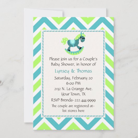 Invitation à la douche pour bébés de Couple (Devant)