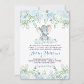 invitation à la douche pour bébés éléphant (Devant)
