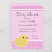 Invitation à la douche pour bébés en caoutchouc ro (Devant / Derrière)