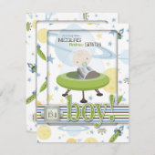 Invitation à la douche pour bébés par astronaute s (Devant / Derrière)