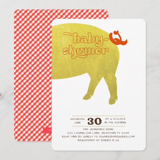 Invitation à la douche pour bébés-Q (Devant / Derrière)