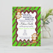 Invitation à la douche pour bébés singe (Debout devant)