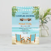 Invitation à la douche pour couples chaise de plag (Debout devant)