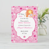 Invitation à la douche pour maman et bébé éléphant (Debout devant)