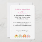 Invitation à la douche pour maman et bébé éléphant (Dos)