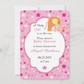 Invitation à la douche pour maman et bébé éléphant (Devant)