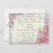 Invitation à la douche rose (Dos)