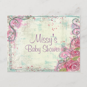 Invitation à la douche rose