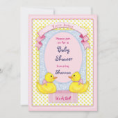 Invitation à la douche rose en caoutchouc (Devant)