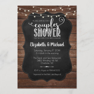 Invitation à la douche Rustic Couples
