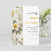 Invitation à la douche tropicale florale (Debout devant)