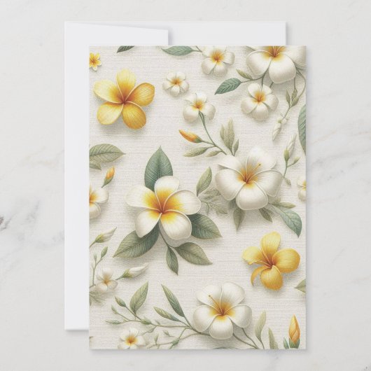 Invitation à la douche tropicale florale (Dos)