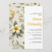 Invitation à la douche tropicale florale (Devant / Derrière)