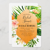 Invitation à la douche tropicale florale (Devant / Derrière)