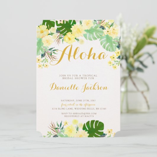 Invitation à la douche tropicale nuptiale (Debout devant)