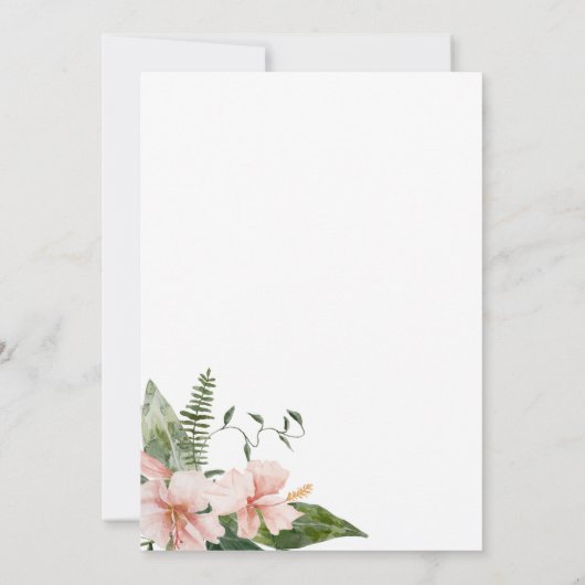 Invitation à la douche tropicale nuptiale (Dos)