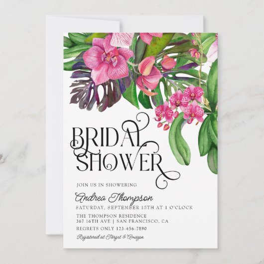 Invitation à la douche tropicale nuptiale (Devant)