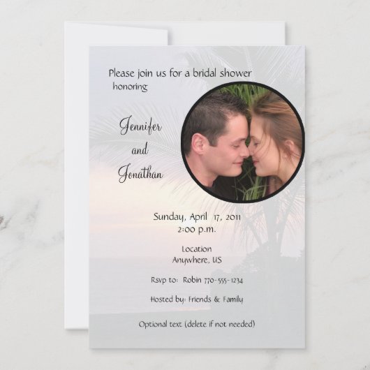 Invitation à la douche tropicale nuptiale (Dos)