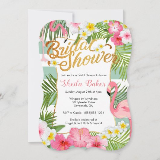 Invitation à la douche tropicale nuptiale - Flaman (Devant)