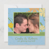 Invitation à la douche tropicale nuptiale - Photo  (Dos)