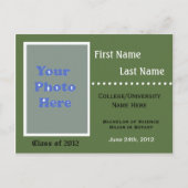 Invitation à la faire-part de diplôme universitair (Devant)