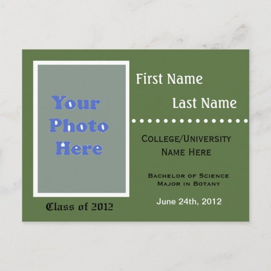 Invitation à la faire-part de diplôme universitair (Devant)